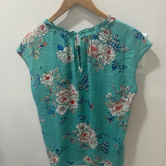 Daniel Rainn Teal Floral Blouse - Picture 5 of 5